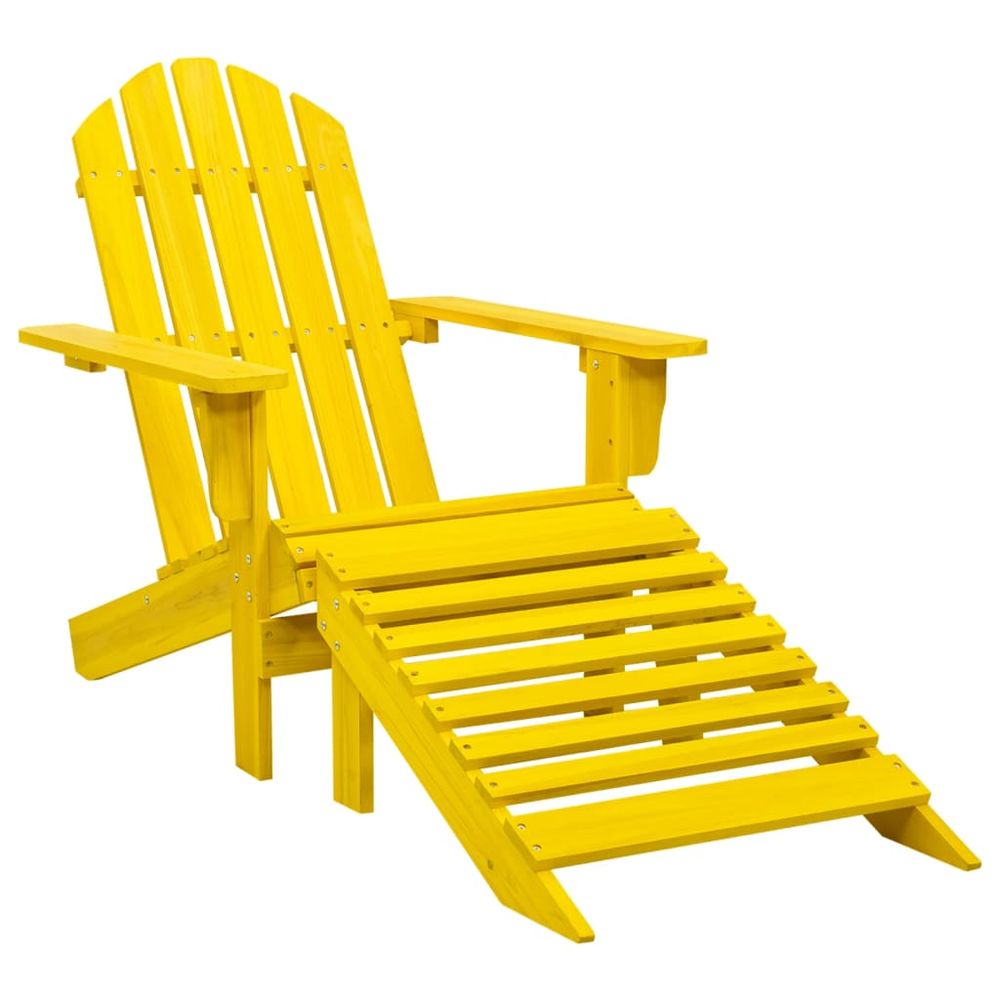 Vidaxl Záhradná stolička Adirondack s otomanom jedľový masív žltá